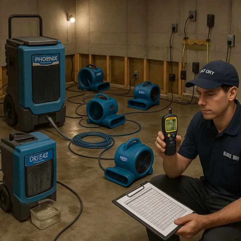 Structural Drying and Dehumidification process in New Windsor, MD